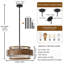 Luminaire suspendu 5 lumières avec corde en chanvre