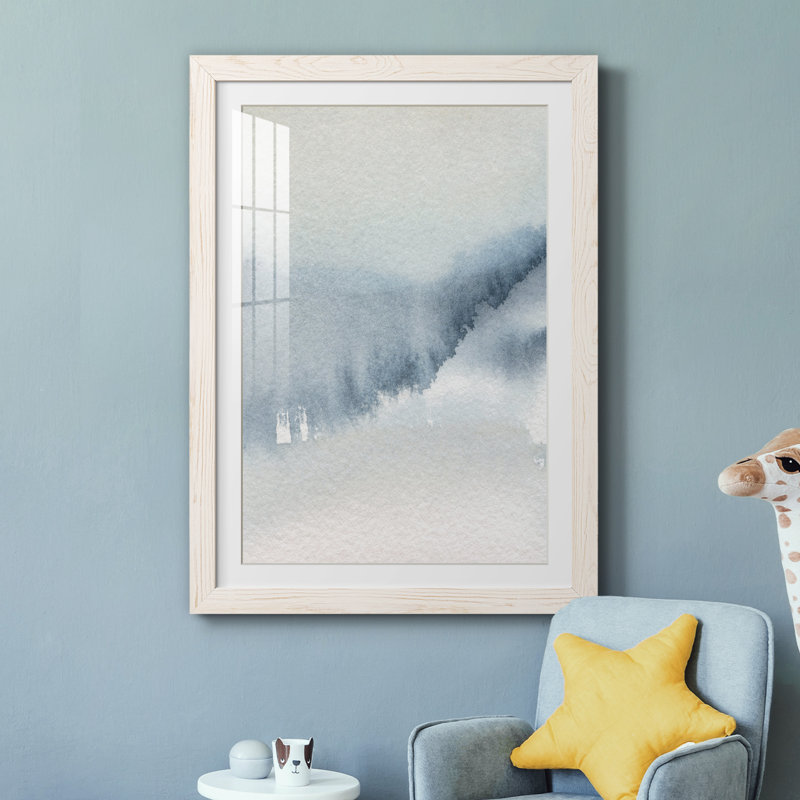 Summer Rain II - peinture encadrée, H 44 po x l 31 po x P 1 po, Papier encadré blanc