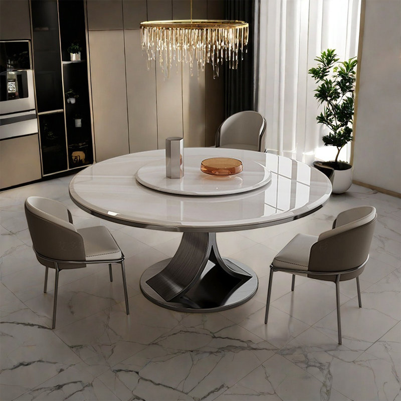 Table de salle à manger moderne et simple en cristal, H 29,52 po x L 47,24 po x l 47,24 po