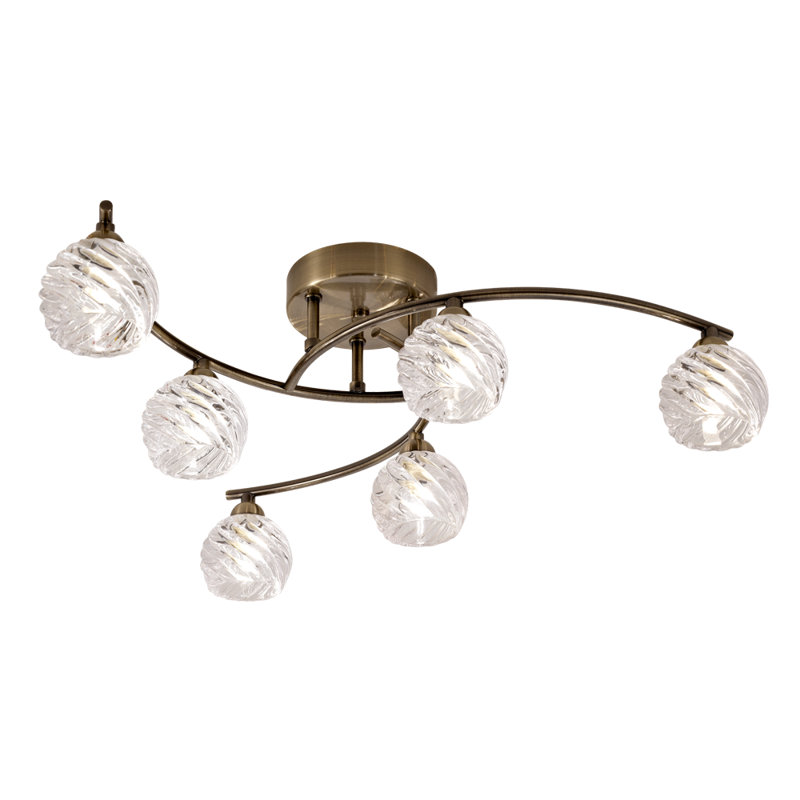 Colten Glass Semi Flush Mount, Bronze