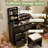 Makeup Vanity Desk Dressing Table and Stool Set with Mirror and Lights-1108618851
