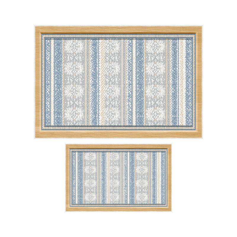 Soft Blue Bathmat Set (2 Pieces) | 100% Polyester, 1.6 x 2.0 ft & 2.0 x 3.3 ft | 650 g/m², 0.2 in Pile Height, Non-Slip Dot Base | Machine Washable, Durable & Easy to Clean | Perfect for Bathroom Décor