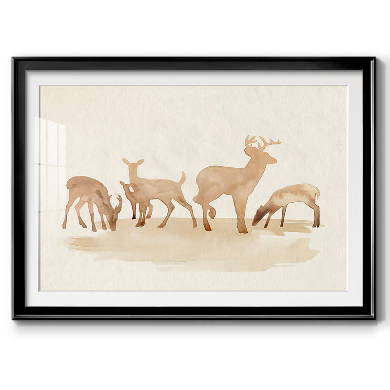 Whitetail Herd II, reproduction d'art encadrée, Noir, H 19 po x l 27 po x P 1,5 po