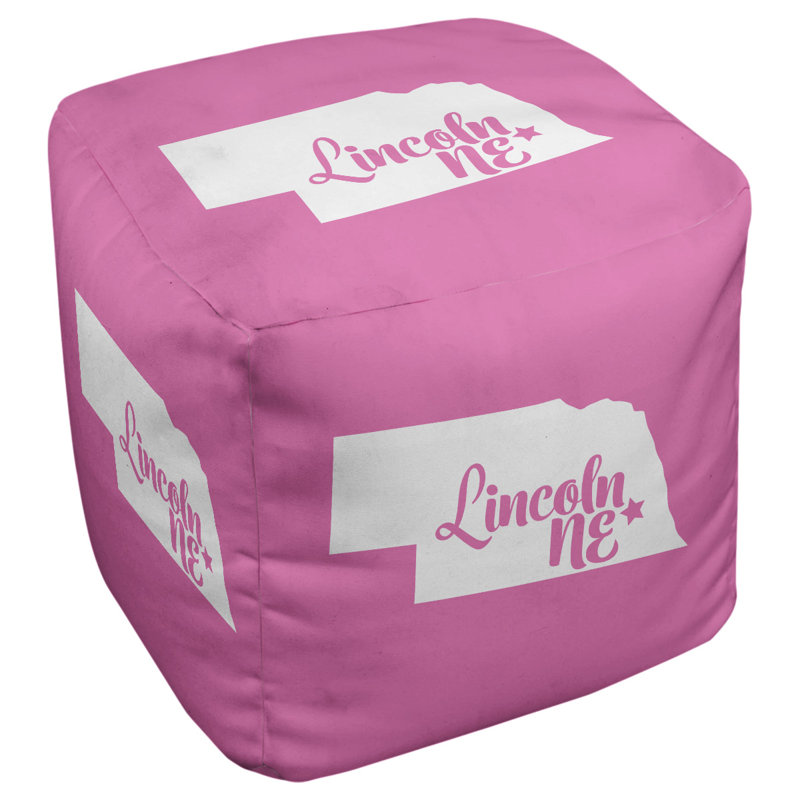 Upholstered Ottoman, Pink