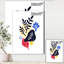 «Red and Blue Floral and Geometric Composition», reproduction d'impression sur toile-55631940-55631934