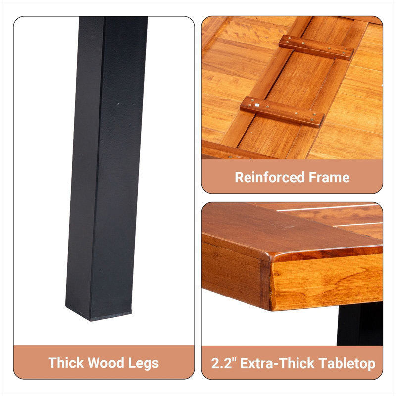 Dining Table with Solid Wood Detail, pairing Dining Room with 19.1 Kg Product Weight and Outdoor Use