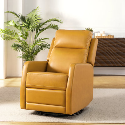 McGuffey 26.5" W Faux Leather Swivel Rocker Recliner