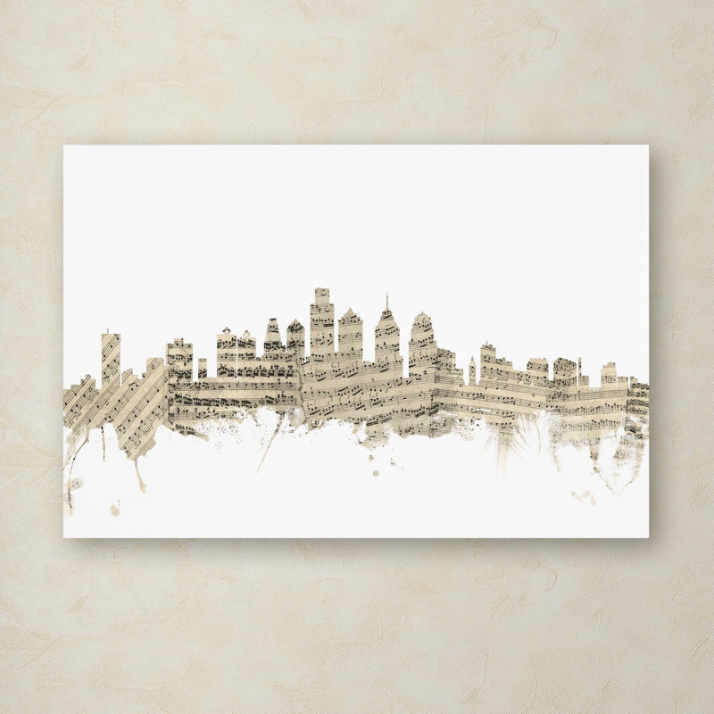 « philadelphia horizon sheet music », impression sur toile tendue, H 22 po x l 32 po x P 2 po