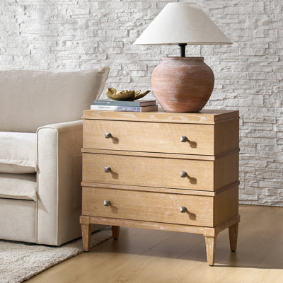 Taesan 27.5" W 3-Drawer End Table with Charging Station