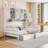 Sturdy Pine Wood Daybed with Dual Storage Drawers and Built-in Shelves, for Modern and Functional Living Spaces-447197096