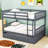 Full Over Full Bunk Bed With Built-In Ladder, Guardrails And Twin Trundle-1782031542