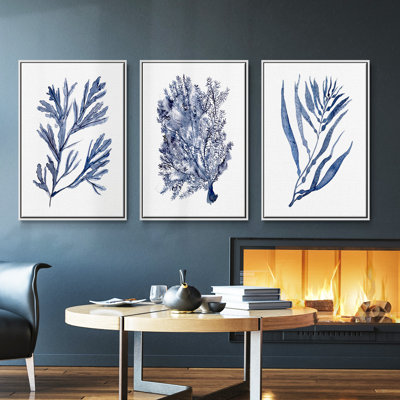Seaweed Under Water I, ensemble de 3 toiles encadrées sur toile