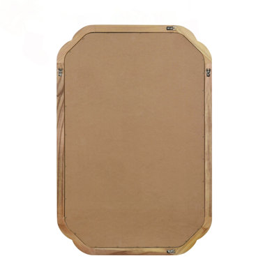 Natural Wood 24x36 Inch Solid Wood Frame Mirror
