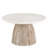 Natural Wood Round Coffee Table With Marble Top-115159625