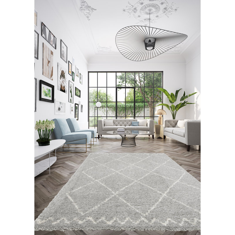 Tilly-Mae Geometric Shag Area Rug, Rectangle 80 x 150cm