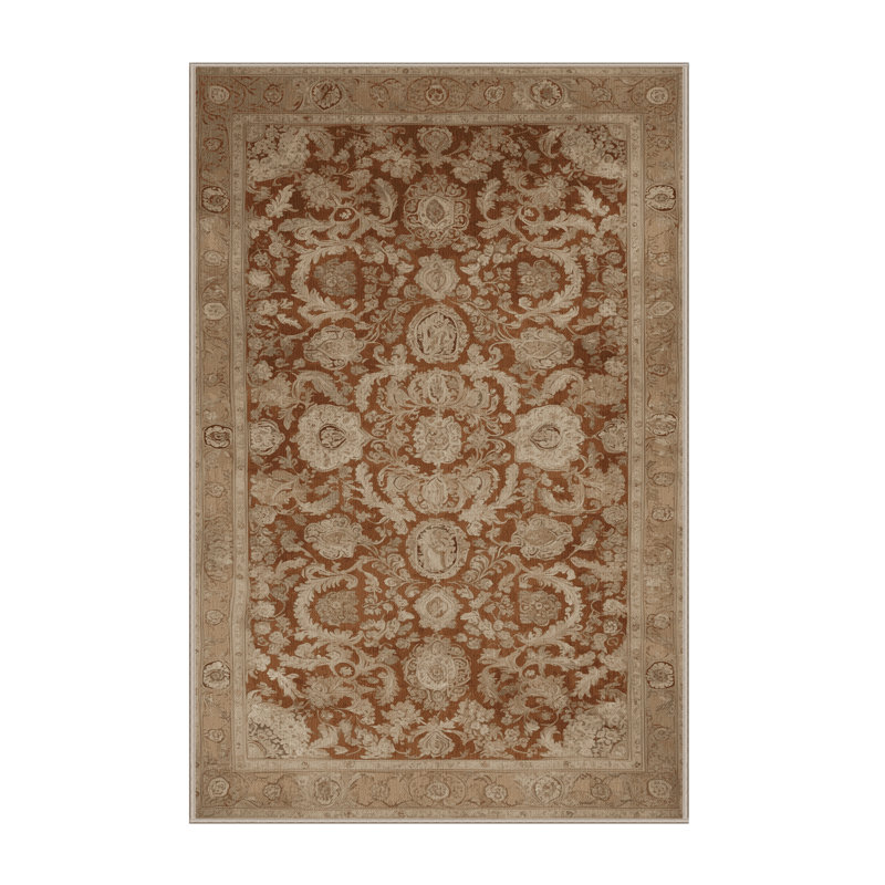 Machine Washable French Brown Area Rug, Runner 2' x 5'