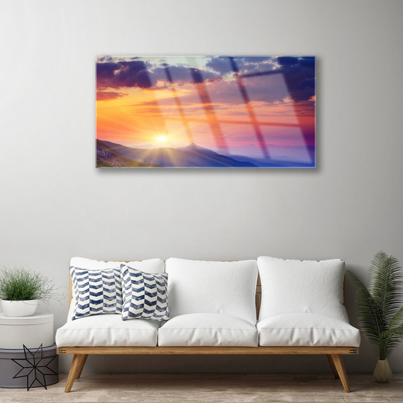 Sun Mountains - No Frame Print on Glass