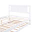 Lit plateforme blanc avec lit gigogne réglable en bois de pin et taille combinée faite de matériaux solides-615807145