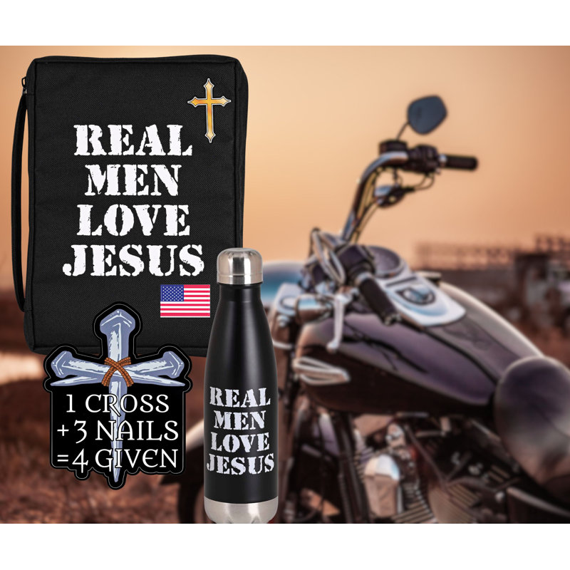 Bouteille d'eau Men Love Jesus - noir 17 oz