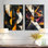 «Black Fragment Abstract Shapes I», ensemble de 2 impressions murales modernes en métal
