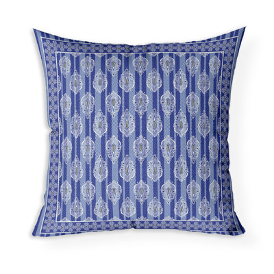 Striped Paisley Dreamscape Indoor/Outdoor Square Throw Pillow