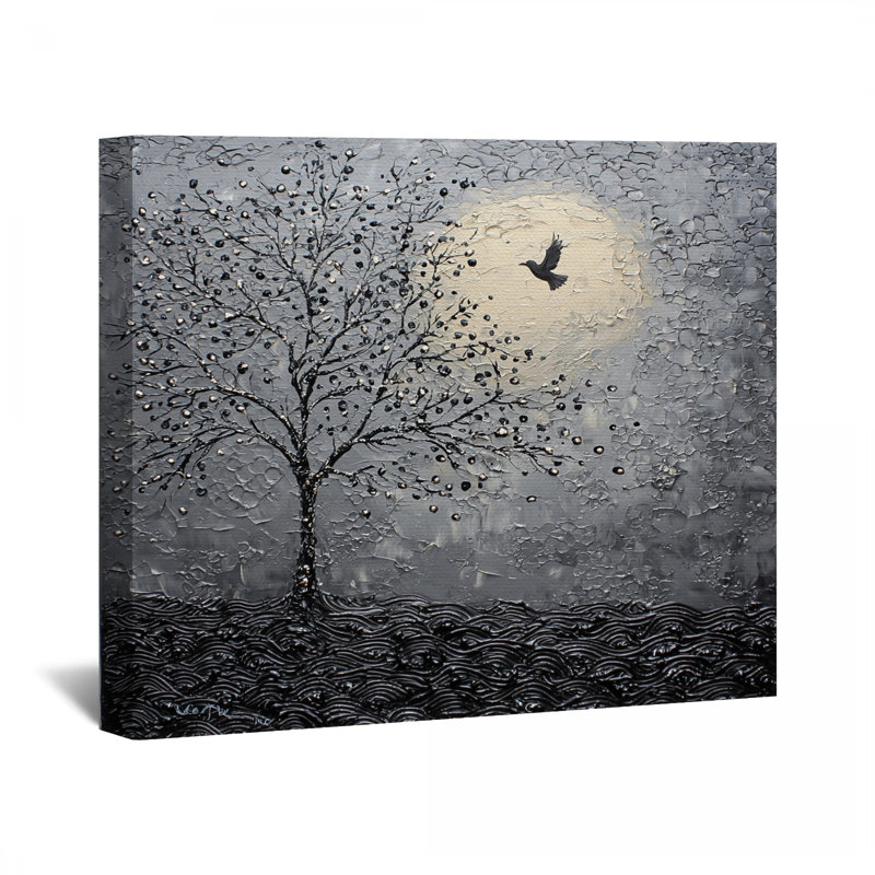 Toile enveloppée au clair de lune - Décoration murale nature, H 12 po x l 12 po