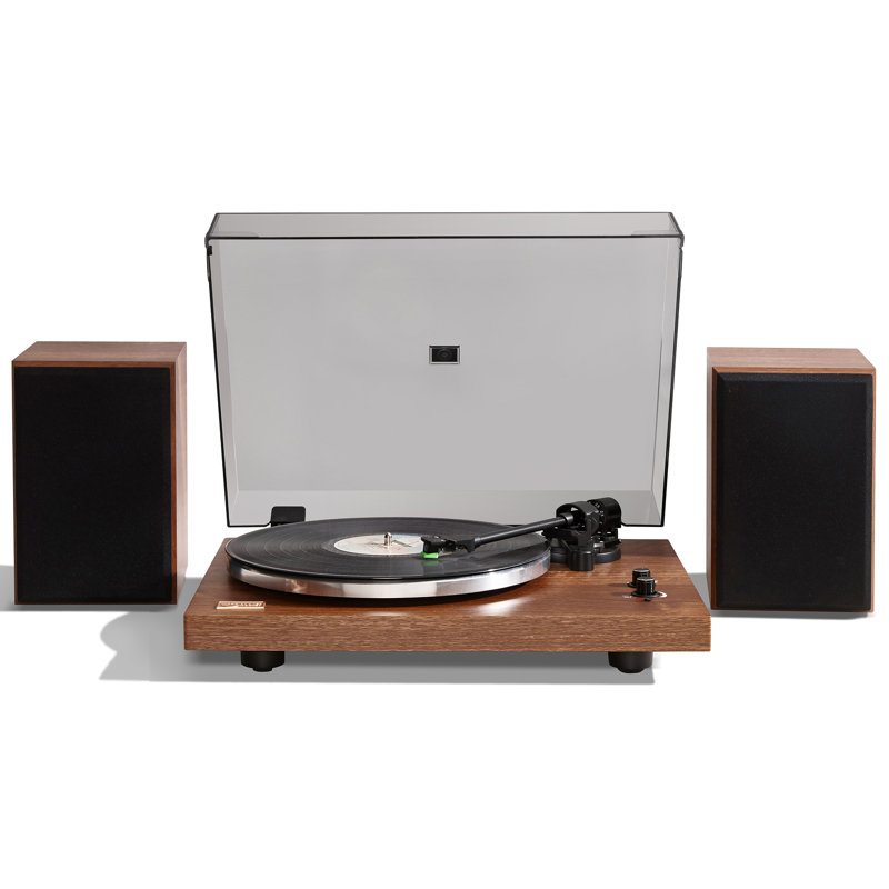 Arkrocket Cassini Bluetooth Vinyl Turntable Record Player 40Watt Stereo Bookshelf Speakers