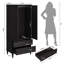 Garde-robe autoportante en bois 70,86 "style Mid-Century avec 2 tiroirs-1749072696