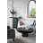 36x24x15" Black Oval Coffee Table  Magnesium Oxide Contemporary,Industrial-1823621015