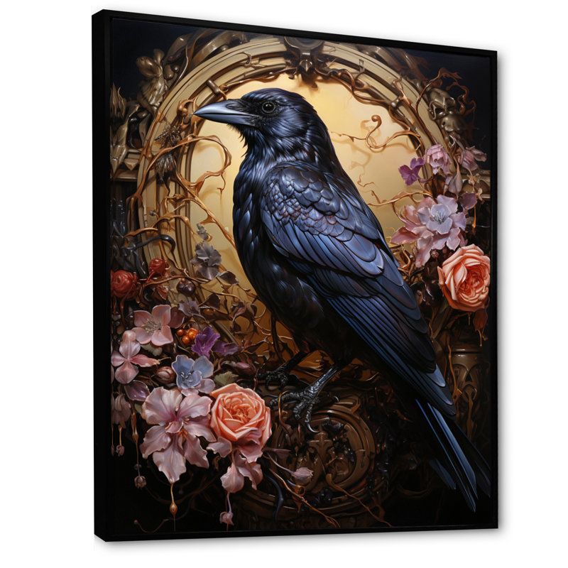Caodhan Crow, opulent serment sur toile, H 44 po x l 34 po x P 1,5 po, Cadre flottant noir
