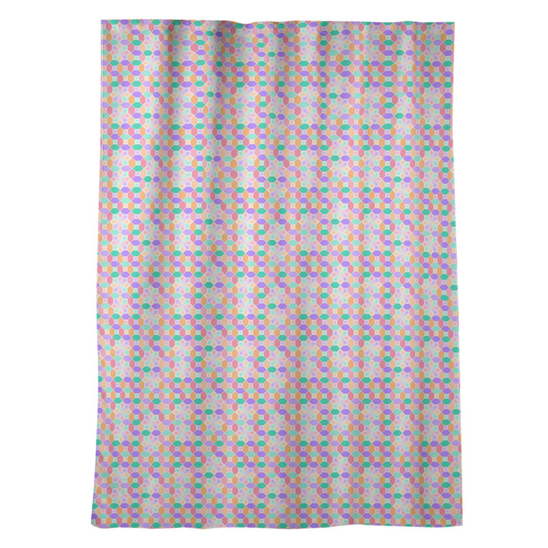 Panneau de rideau simple occultant et isolant avec passe-tringle vitrail window Avicia, Mauve et orange