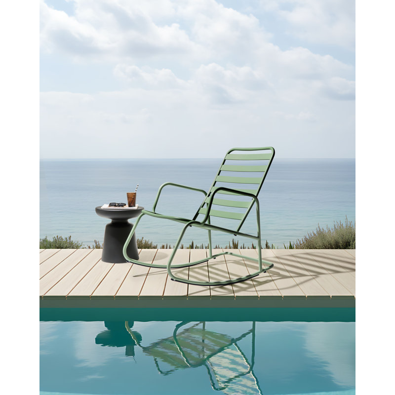 Aluminium Rocking Chair, Green