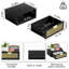 Table de chevet flottante avec tiroir en rotin, tissage mural (noir)-277311186