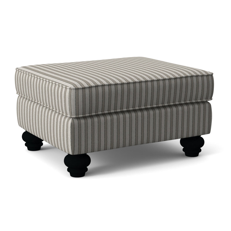 Lowell Ottoman, Black Buffalo Check; 0120-81, Black Finish