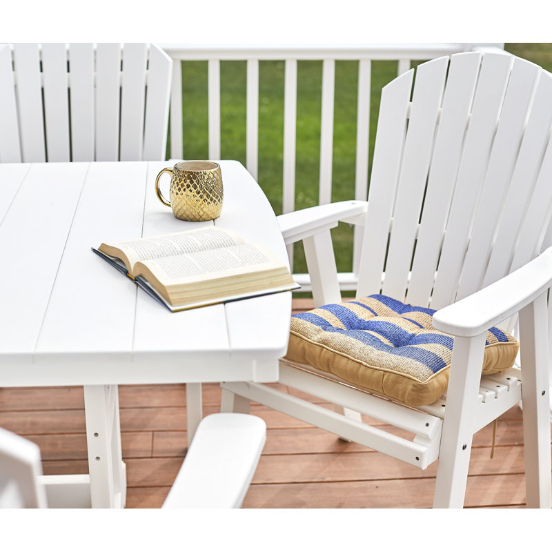 Patio Chair Cushion, Blue/Beige