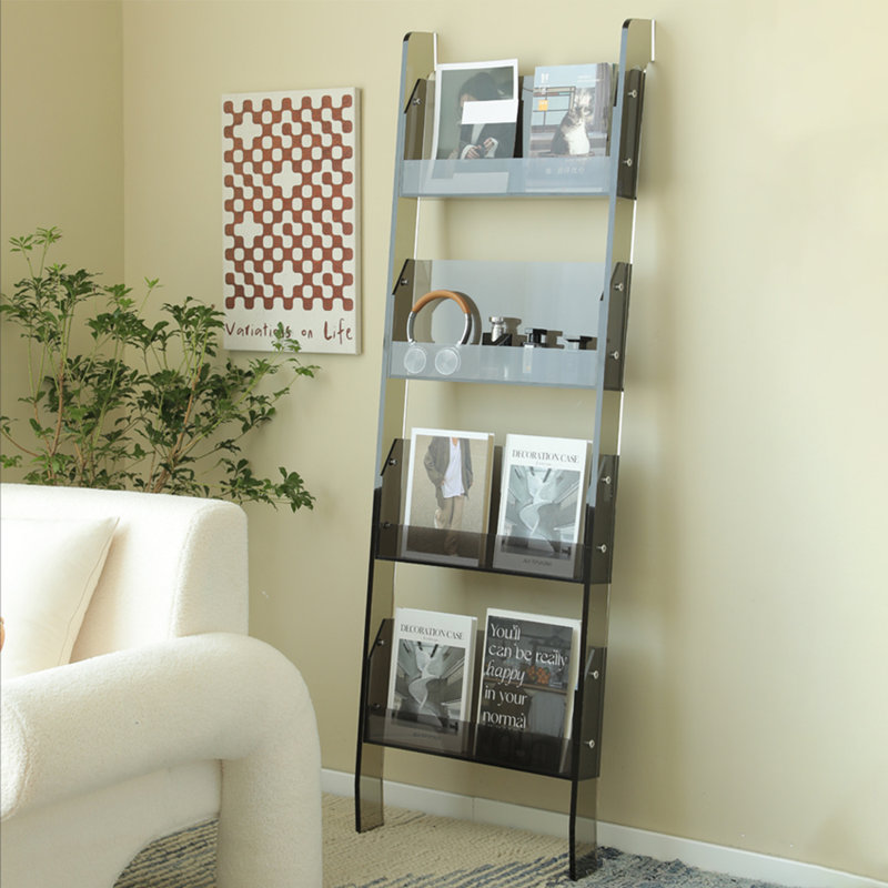 Modern simple acrylic display bookcase, Gray