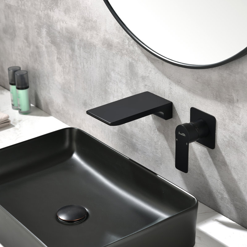Wall Mounted Optional Single-handle Bathroom Faucet, Black