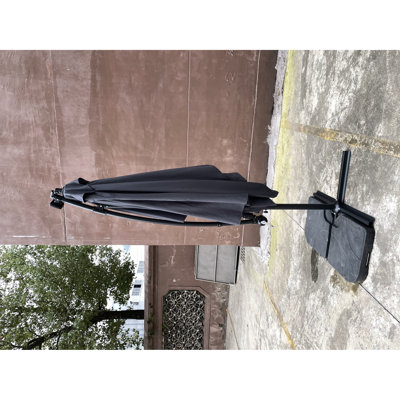 Parasol de terrasse rectangulaire de 2 x 3 m avec 26 lumières DEL solaires - Eau, pour jardin, terrasse de piscine, zone à énergie solaire