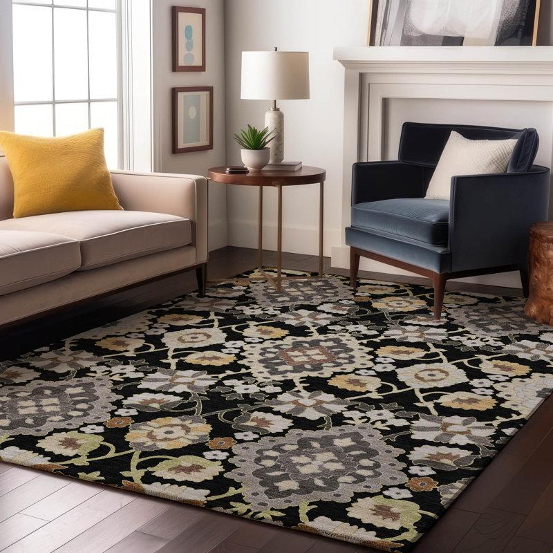 Tapis oriental Corum AMF1002 lavable à la machine de qualité supérieure, Rectangle 5 pi x 7 pi 6 po