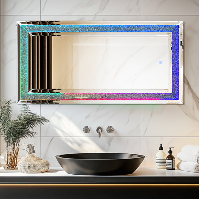 Dazhan Crystal Crush Diamond Frame Full Length Mirror with Rgb Led Light