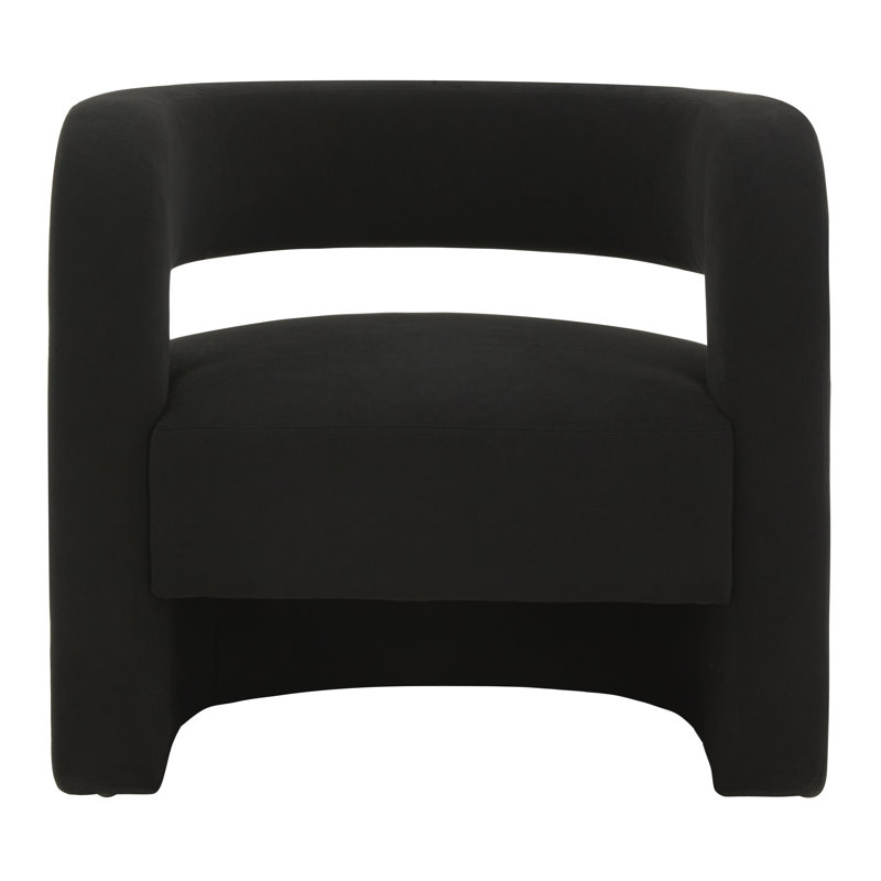 Anissa Upholstered Armchair, Black Linen Blend