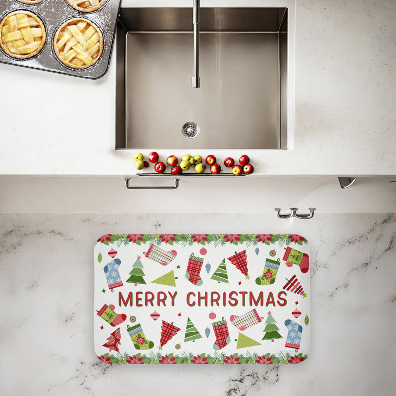Tapis de sol imprimé anti-fatigue Christmas Merriment Stockings