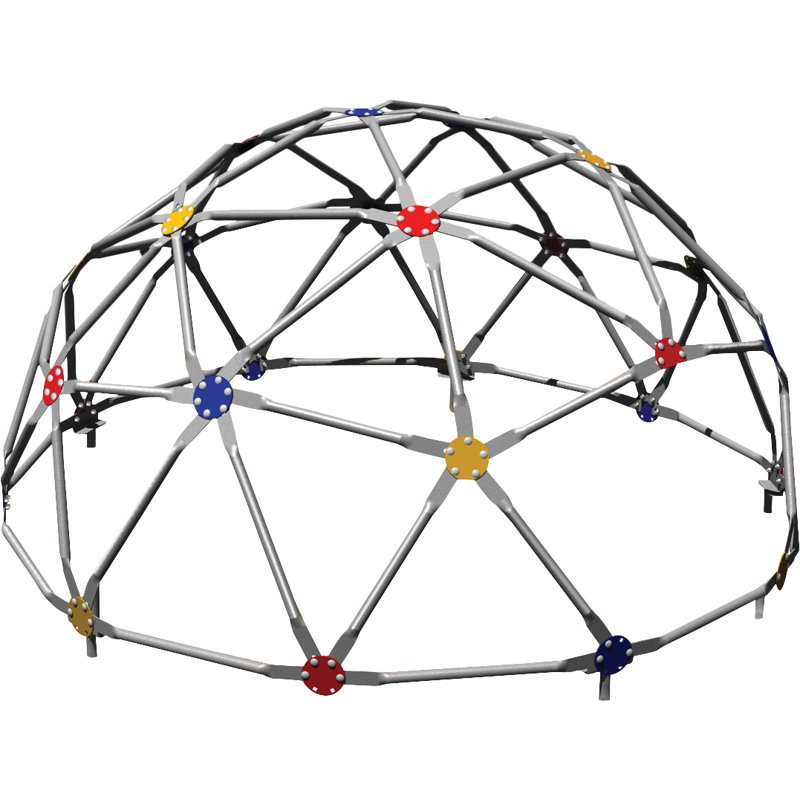 Multicolor Galvanized Steel Geodome Climber with Swing