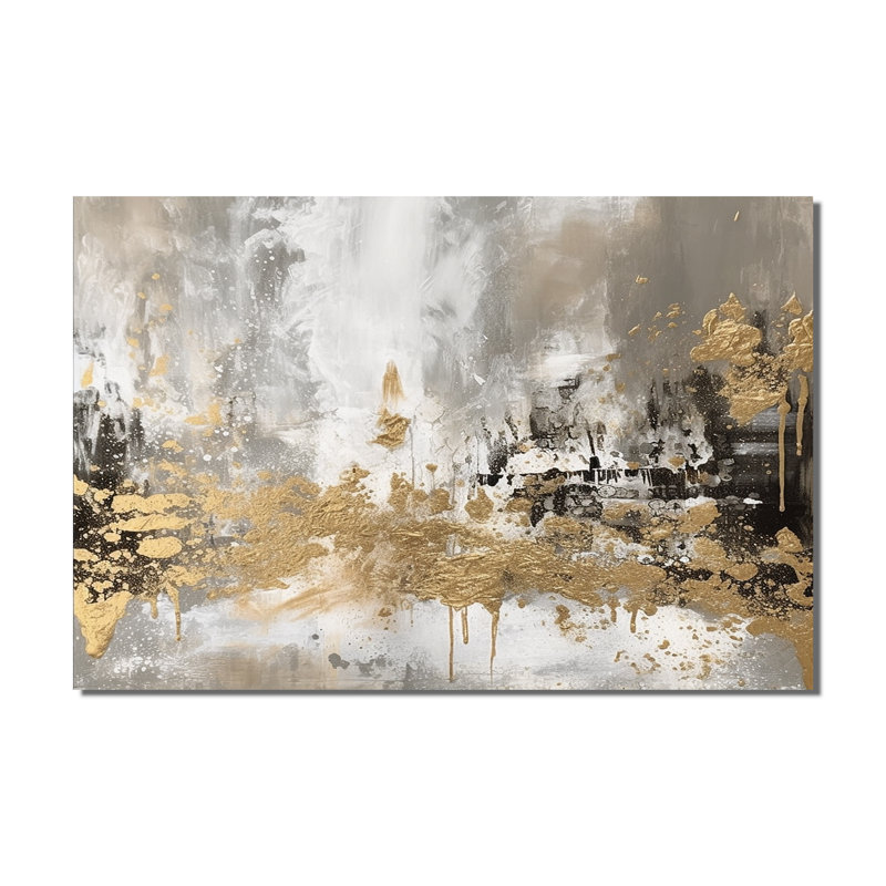 Modern Golden Abstract - Abstract Framed Prints, 40" H x 60" W