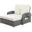 Chaise longue double en osier PE avec dossier réglable PE-491344606