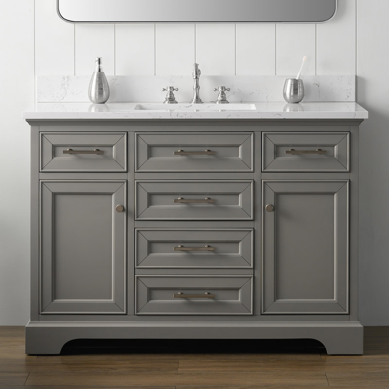 Thompson 48" W Single Vanity, Gray/Brushed Nickel