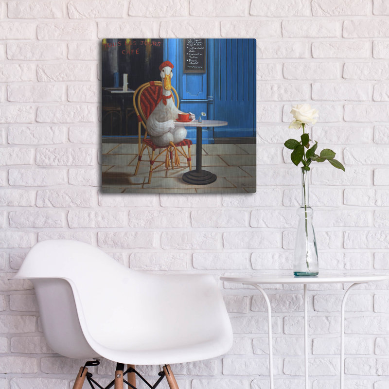  «French Press» par Lucia Heffernan, art mural en métal, 24 po x 24 po, H 24 po x l 24 po
