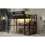 Lit mezzanine double en métal avec bureau Station de charge, aucun sommier requis, soutien solide