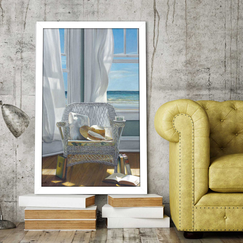 Gentle Reader par - Peinture, Cadre blanc, H 27,5 po x l 21,5 po x P 0,75 po