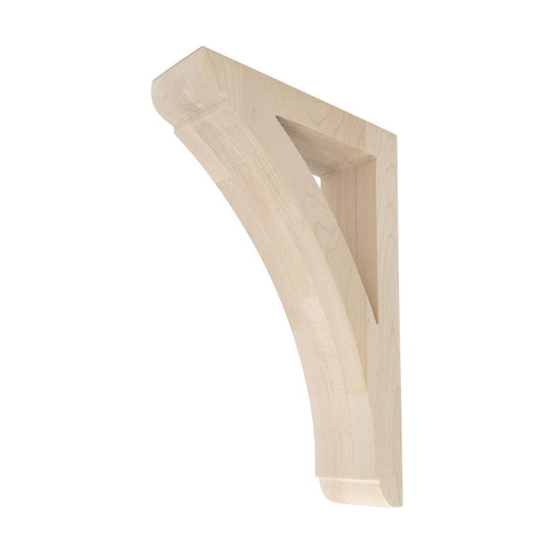 Corbeau de support en bois massif moyen non fini 12 po x 2 1/2 po x 8 po, Érable dur